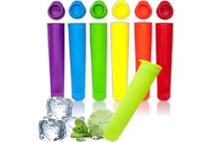 Twshiny Popsicle Molds Set,6 Pack Silicone Ice Lolly Pop Ice Cream Moulds BPA Free and FDA Approved