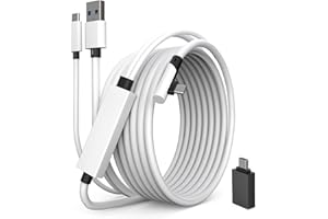 Cavo di collegamento 2 in 1 Tiergrade compatibile con Oculus/Meta Quest 2, con funzione di ricarica USB C separata per visore VR, USB 3.0 da 5 metri a tipo C Accessori per Steam VR/PC da gioco