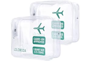 BIWAT Kit de Aseo Transparente de 2 Piezas, Kit de Viaje para el avión, Conjunto de Viaje en Equipaje de Mano, Bolsa de cosméticos para Hombres y Mujeres TSA Bolsa de Transporte Conforme a la Norma