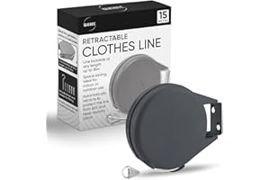 Quebec 15m Heavy Duty Retractable Washing Line Wall Mounted with Durable PVC Cover for Outdoor Use – Space Saving and Sturdy Clothes Line Drying Solution for Garden and Patio