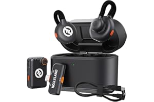 HOLLYVIEW Hollyland Lark M2S Combo (kamera RX+USB-C RX+kabel Lightning) bezprzewodowy mikrofon krawatowy do iPhone'a/kamery/Androida/PC, tytanowy klips, redukcja szumów, 30 godzin użytkowania, vlog, wywiad