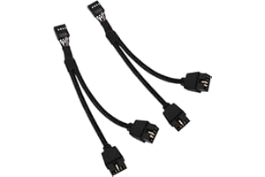Colexy Motherboard USB 2.0 9pin Header 1 to 2 Extension Hub Splitter Adapter, 2 PCS USB 2.0 9 Pin Splitter, USB Cable Splitter 1 to 2, Computer Motherboard USB Extension (Black)