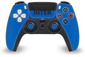 Head Case Designs Bleu Et Noir Logo Plein Matte Vinyle Plaque Frontale Autocollant De Jeu Peau Autocollant Couverture Compatible avec Sony Playstation 5 PS5 DualSense Controller