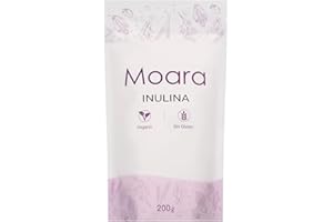 MOARA Inulina en polvo pura proveniente de la achicoria, 100% vegana, libre de gluten y alérgenos - Aporta textura y fibra a sus preparaciones - Prebiótico natural - 200gr. Envase Doypack zip