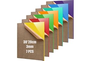 Kiswleon 7 stycken färgade akrylglasplattor, 30 x 20 cm akrylplatta, plastplatta 3 mm för fotoram, skyltar, bordsstativ, namn