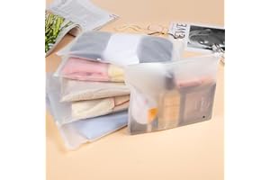 SHINWOO 30 Pcs Reusable Hospital Storage Bag, Travel Clothing Zipper Frosted Plastic Bag, Space-Saving Maternity Storage Bag, Used for Storing Clothes, Shoes, Cosmetics, etc. (5 sizes)
