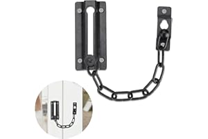 ONSOLO Door Security Chain Lock Anti-Theft Internal Front Door Safety Latch Door Guard Limiter Chrome Plated Slide Restrictor Upvc Main Sliding Lock for Hotel Home Living Motel Apartment Bedroom (Black)