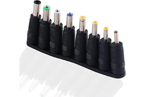 DOCEPERT Barrel Jack Adapter,8pcs Laptop DC Power Adapter, Universal DC Tip Set,USB to 12 Volt Female to Male Connector Power Plug Jack（5.5 x 2.1mm）