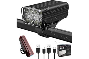 Victoper Luci Bici Luci Bicicletta LED,2024 Aggiornamento Luce Bici 11LED 9000 Lumen IPX5 Impermeabili 9 modalità Luci per Bicicletta,Luci Bicicletta LED Ricaricabili,Guida Notturna Strada