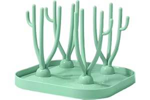 JDXun Rastrelliere Asciuga Biberon, Bottiglia Stendino Scolabiberon con Puntoni Rimovibili, Scola Biberon, Scolare la Bottiglia(Verde)
