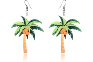 YONGHUI Personalised Fruit Drop Earrings For Women Ladies Girls Peach Mango Banana Cantaloupe Avocado Coconut Tree Grape Pear Grapefruit Hypoallergenic Earring Summer Jewellery Gifts Silver