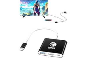 Dnkeaur Switch Dock for Nintendo Switch & OLED, 3 IN 1 Perfect Replacement for Official Dock, USB C to HDMI Adapter, Black