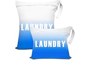 PASHOP Groß Wäschesack Reise Kleiner Wäschesack Wasserdicht Wetbag Wäschebeutel Mit Griffen, Nasstasche Schmutzwäschebeutel für Fitnessbekleidung, Nasse Kleidung (Weiß Dunkelblau)