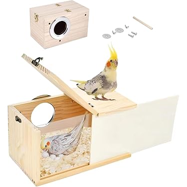 BESPORTBLE 3-teiliges Papageien Spielset - Nisthaus, Hängematte & Zelt