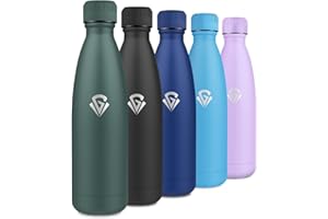 KOLLYKOLLA Borraccia Termica 750ml, Borraccia Acciaio Inox Doppia Parete Isolata, Bottiglia Acqua Senza BPA, Borraccia Antigoccia e Riutilizzabile per Scuola, Lavoro, Escursioni, Sport, Campeggio, Viaggi, Yoga