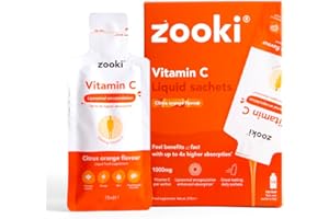 Zooki Liposomal Vitamin C 1000mg Liquid – 4X Higher Absorption – Great Taste, Sugar Free, Vegan – Alternative to High Strength Vitamin C Tablets – Immune System – Energy (Citrus Orange, 14 Servings)