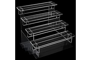 PuretéavHom Espositore Acrilico 3 Strati Espositore Plexiglass Trasparente Porta Profumi Organizer Gioielli Alzate di Display per Trucco Buffet Oggetti da Collezione