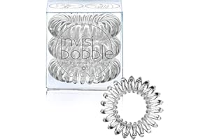 Invisibobble ORIGINAL Hair Ties, Crystal Clear, 3 Pack - Traceless, Strong Hold, Waterproof - Suitable for All Hair Types