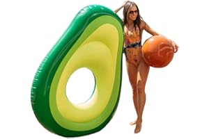 Flamingueo Nadmuchiwane awokado – nadmuchiwana mata do pływania, na basen, awokado, ogromny pływanie, pływanie dla dorosłych, mata do aquakatu, 160 x 125 cm