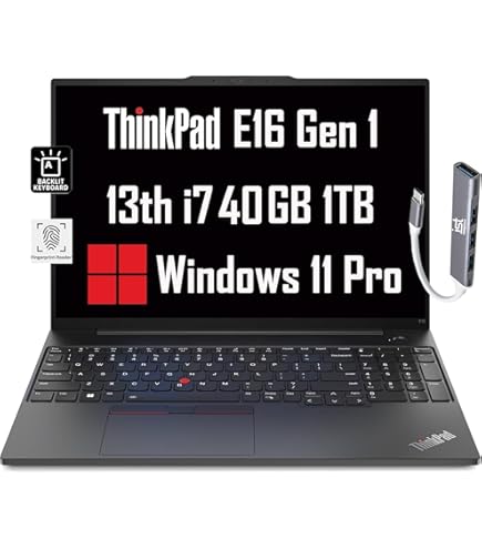 Lenovo (Upgraded) Thinkpad E16 Gen 1 Business Laptop, 16