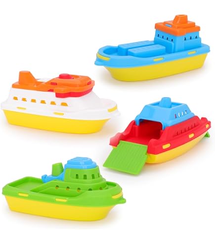 Lot De 3 Bateaux à Remonter Pour Bain – Jouets Flottants En Plastique, Couleurs Vives, Sans BPA, Pour Enfants Dès 3 Ans