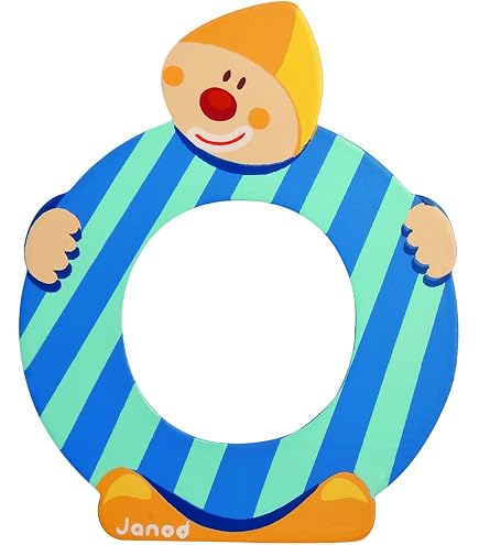 Janod Lettre En Bois Clown – Décoration Murale 10 Cm – Multicolore, Chambre Enfant, Facile à Fixer – Dès 3 Ans