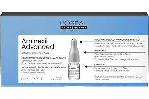 L'Oréal Professionnel, Cure Anti-Chute de Cheveux, Diminue la Chute de Cheveux dès 6 Semaines & Redensifie, Roll-On pour Homme & Femme, Sans Silicone, 42 x Fiole 6 ml