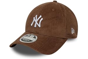 New Era 9Forty Cord MC Yankees CapEra Uomo/Donna - Cappello da baseball MLB in corduroy con chiusura a scatto, con visiera per tutte le stagioni Primavera Estate Autunno Inverno, Marrone, Taglia unica