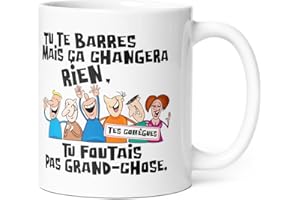 LUIGI COLLECTION Mug Humour Collègue Tu te Barres Tasse Message Drôle Rigolo. Idée Cadeau Original pour Départ en Retraite Pot Mutation Travail Bureau Homme Femme pour Anniversaire Noël.