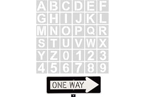 RARWIND Schablone Buchstaben, Wiederverwendbar und Waschbar Zahlen Schablonen, 36 Stück Kunststoff Alphanumerische Vorlage Für Malerei, Kunst und Bastelarbeiten (5,08 cm)