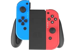 Vinkarpe Controller Switch, Set da 2 L/R Wireless Joystick Gamepads per Switch/OLED/Lite, con Double Vibration/Giroscopio a 6 Assi/Wake up, Controllers Switch con Charging Grip - Blu e Rosso