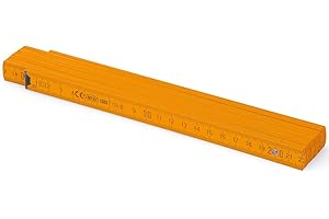 M METRIE Metrie™ BL52 Holz Zollstock/Zollstöcke |2m langer Gliedermaßstab, Maßstab|Meterstab mit Duplex-Teilung - Orange PAN1375