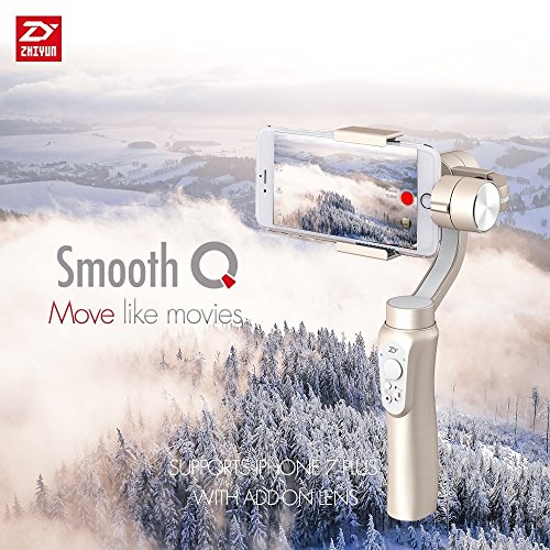 Zhiyun Smooth-Q 3-Axis Handheld Stabilizzatore a Gimbale per Smartphone da 3,5 pollici a 6 pollici in Dimensione per IPhone 7 Plus 6 Plus Samsung Galaxy S7 S6 S5 Controllo senza fili Panoramica verticale di ripresa verticale (nero)
