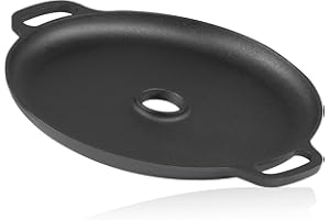 BBQ-Toro Cast Iron Plancha Diameter 34.5 cm, Grill Plate for Rocket Stove, Pre-seasoned, Grill Ring for Rocket Oven, Cast Iron Pan, BBQ Grill Pan for Gas Grill, Charcoal Grill