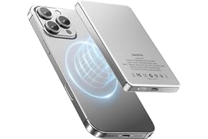 MANKIW Powerbank für Magsafe, 5000mAh Magnetische Powerbank, 20W Ultra Slim Wireless PowerBank Typ-c in Out Schnellaufladung für iPhone 16/15/14/13/12/Pro/Plus/Pro Max Series und Mag-Safe Case