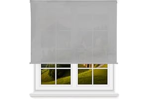 WELL HOME MOBILIARIO & DECORACIÓN Estor Enrollable Translúcido Liso - Gris, 120 x 175cm (Ancho x Largo)/Tamaño de la Tela 117 x 170cm