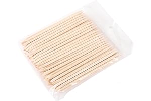 SYQZMYA 100 Stück Orange Holzstäbchen Rosenholzstäbchen Maniküre Doppelseitige Nagelhautschieber Holz Nagelhautstäbchen Pedicure Cuticle Pusher Woodenfür Manicure Zubehör Kunst Pediküre Nagelhautpflege