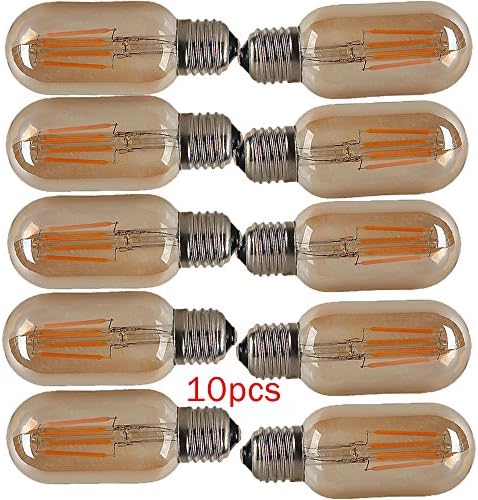 OUGEER 10 Pack Vintage E27 Screw Edison Led Light bulb T45 4W Filament LED Bulbs Energy Saving Bulb Warm White 2300K 400LM AC 220-240V