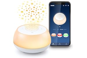 VTech BC8213 V-Hush Junior Sleep Training Soother with 40 Stories/Songs/Sounds & Record Your own Voice. Portable Bluetooth HD Speaker, 250+ Multi-Colour Night Light, Ceiling Projector