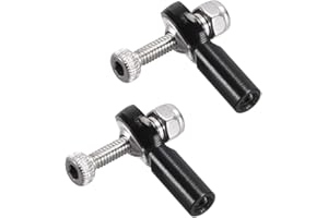sourcing map 2 PCS M2/2mm 15mm Linkage Rod End Tie Rod End Ball Head Joint Adapter Black for RC Crawler Boat