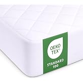 Twinzen Mattress Protector 160 x 200 cm Quilted &ndash; Mattress Cover with Elastic Rubber Surface, Flap up to 40 cm &ndash; Oeko-Tex &ndash; N