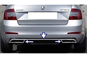 LUXELL Chrom-Auspuff-Deflektorrahmen, passend für Octavia Mk3 5E A7 [2013+] [2 Stück]