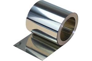 LSCAILIAO 304 Rollo de Acero Inoxidable - Chapa y lámina de Metal para artesanías. Equipo electrónico. Ancho 100mm x Largo 2000mm,Thickness 0.01mm