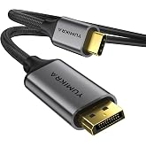 YUMIKRA USB-C to DisplayPort Kablo, 8K@60Hz 4K@240Hz HDCP HDR, DeX Mode, Thunderbolt 5/4/3 Destekli (1 Metre)