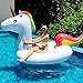 Price comparison product image GIANT Inflatable Unicorn Shaped Floating Mat Toy, Purple-Salt®, Swimming Ring, Blow Up Sun Lounger Lilo Swimming Pool Beach Air Bed Float Raft with Rapid Valves for 2 – 3 Adults, Inflated Size 275x140x120cm