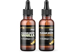‎HELLOSHAPE Flavour Drops zuckerfrei Set 2x 50 ml - Vanille & Haselnuss | Geschmackstropfen OHNE KALORIEN zum Süßen mit Dosierhilfe | vegan | Für Naturjoghurt, Porridge oder Quark