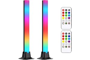 PORFOYO 2 Pcs RGB LED Barre, 32 cm LED Gaming Lampe Synchronisation Musique, RGB Barres avec Télécommande, Lampe Gaming avec 16 Millions de Couleurs pour PC, Décoration de Chambre