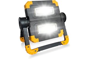 Luci da Lavoro Ricaricabili a LED, EAAERR Lampada led Ricaricabile Portatile, Impermeabile 5000mAh Luce Di Sicurezza,Faro led Lampade per Giardino, Garage, Pesca, Escursionismo