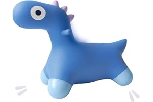 Quut - Hoppi Dino Springen - Giocattolo gonfiabile per saltare - Esterno ed Interno - Design - Pompa inclusa - Regalo - A partire dai 18 mesi (blu cosmico)