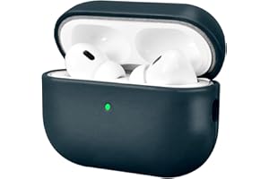 ICARER FAMILY Skórzane etui do AirPods Pro 2 2022, ICARERFAMILY Premium prawdziwa skóra, odporne na wstrząsy, etui ochronne do Apple AirPods Pro 2 etui do ładowania słuchawek (LED widoczne) obsługa bezprzewodowej ładowarki-niebieski